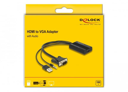 Delock Adaptador Hdmi A Vga Con Audio 25 Cm