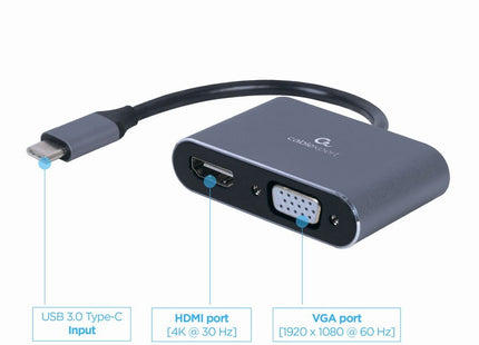 EAN 8716309121347 - Cablexpert A-USB3C-HDMIVGA-01 Adaptador gráfico USB Gris imagen 2