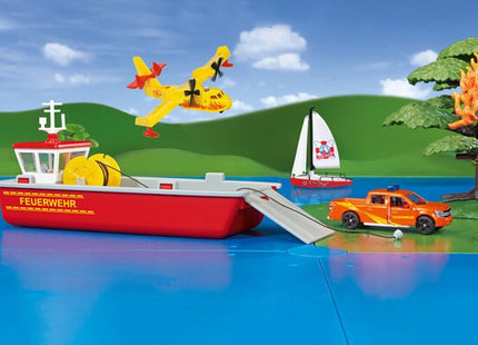 Barco De Trabajo De Bomberos Siku Super, Vehículo De Juguete