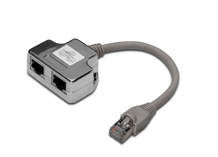 Digitus Adaptador De Red Cat5e X2 Rj45 A Rj45 Ftp H/M 0.19m  Dn-93904