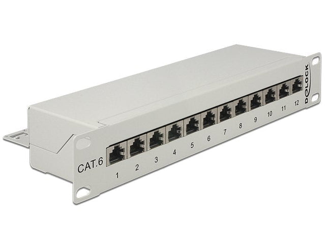 Delock 43299 10" Patch Panel 12 Port Cat.6 Grey