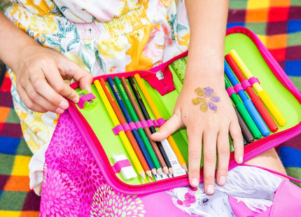 Herlitz Softlight Plus Stars&Strips Juego De Mochila Escolar Chica Poliéster Rosa, Rojo