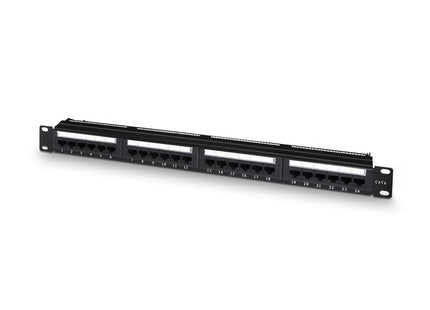 Aisens Patch Panel 24 Puertos Rj45 Cat.6 Utp - 19" 1u Dual Idc Con Gestion De Cables - Negro