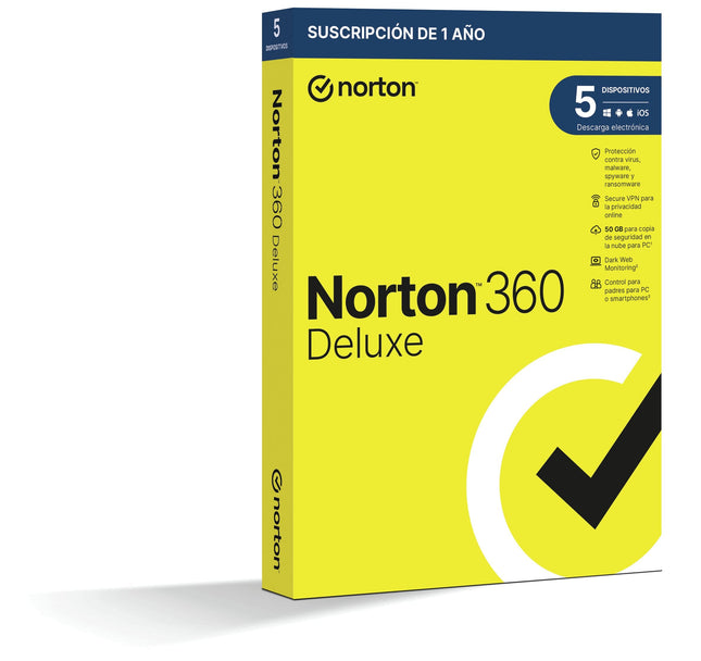 Norton 360 Deluxe 50gb Es 1 User 5 Device 12mo Box