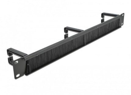 Delock Tira De Cepillo Para Administración De Cables De 19" Con 3 Ganchos 1u Negro
