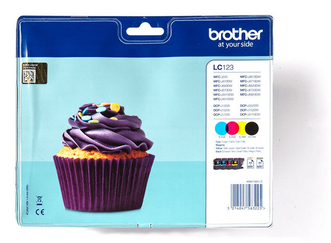 EAN 5014047563225 - Brother LC-123VALBP cartucho de tinta 4 pieza(s) Original Negro, Cian, Magenta, Amarillo imagen 1