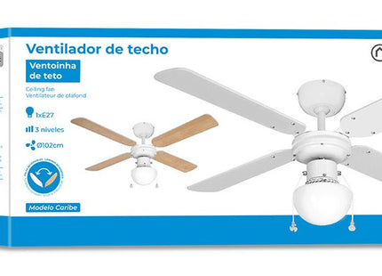 Ventilador De Techo Modelo Caribe Blanco Potencia: 50w Aspas: Ø102cm Edm