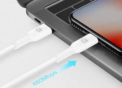 EAN 0766623394505 - Manhattan 394505 cable de teléfono móvil Blanco 0,5 m USB C Lightning imagen 5