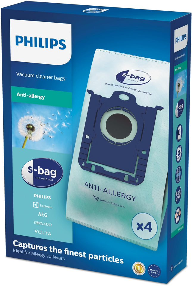 Philips Fc8022 S-Bag Hepa Anti-Allergy Juego De Bolsas Para Aspiradorapara Jewel Fc9050, Fc9054, Fc9071, Performer Fc9150, Fc9153, Fc9170, Fc9172, Fc9174, Fc9179