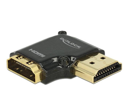 Delock 65661 Adapter High Speed Hdmi With Ethernet  Hdmi-A Female > Hdmi-A Male 4k 90° Angled Right Black