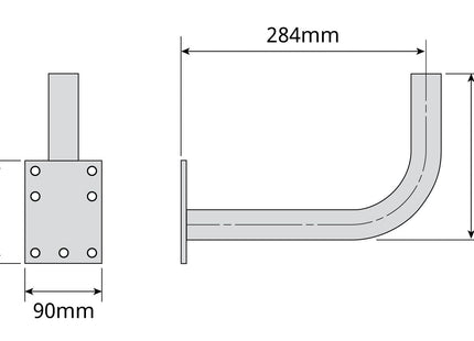 Soporte "L" 284x194mm Ø35mm Zinc+Rpr Televes
