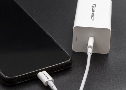 Qoltec 52359 Usb 2.0 Tipo C Cable Usb 2.0 Tipo C 60w Qc 3.0 Pd 1m White