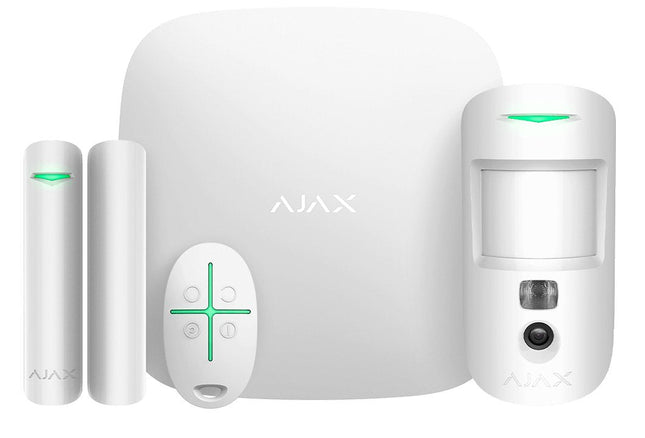 Ajax Starterkit-Cam-Plus-Wh Ajax Starterkit Cam Plus Blanco. Hub 2 Plus + Motioncam + Doorprotect + Spacecontrol