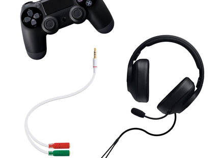 Nanocable Cable Adaptador Audio Jack 3.5mm Macho 4 Pines A 2x Jack 3.5mm Hembra 3 Pines 0.20m - Blanco