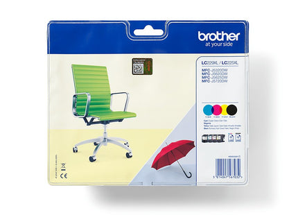 Tinta Original Brother Lc-229 Lc-225xl Alta Capacidad Multipack Cian Magenta Amarillo Negro