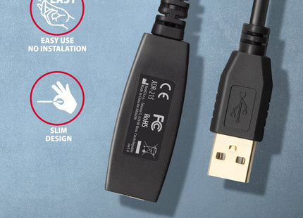 EAN 8595247902344 - Axagon ADR-215 USB 2.0 A-M -> A-F active extension/repeater cable 15m - Kabel - Digital/Daten cable USB U imagen 4