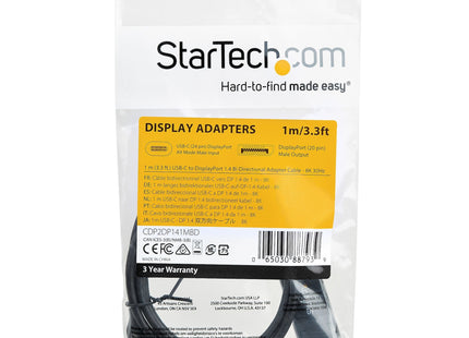 EAN 0065030887939 - StarTech.com CDP2DP141MBD adaptador de cable de vídeo Negro imagen 5