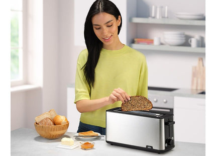 Tostadora Braun Ht1610bk 1 Ranura Larga Acero Inoxidable/Negro