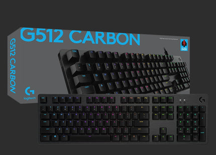 Teclado Inglés Logitech G G512 Carbon Lightsync Rgb Mechanical Gaming Keyboard With Gx Red Switches Usb Carbono