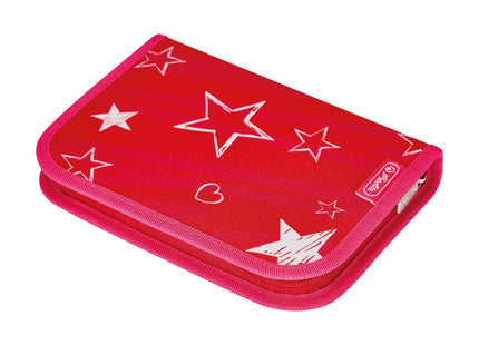 Herlitz Softlight Plus Stars&Strips Juego De Mochila Escolar Chica Poliéster Rosa, Rojo