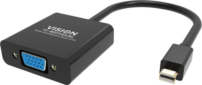 Vision Tc-Mdpvga/Bl Adaptador De Cable De Vídeo Mini Displayport Vga [D-Sub] Negro