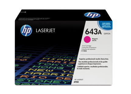 EAN 0829160493909 - HP 643A Magenta Original LaserJet Toner Cartridge cartucho de tóner 1 pieza(s) imagen 1