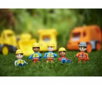 Big Power-Worker Excavadora + Figura, Vehículo De Juguete Amarillo/Gris 800054835