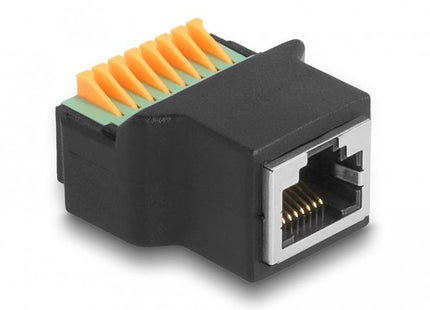 Delock Adaptador Rj45 Hembra A Bloque De Terminales Con Botón Pulsador