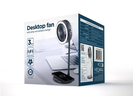 Ventilador De Sobremesa Con Lampara Y Cargador Inalambrico Ta-Wpc10-Ledfan-01