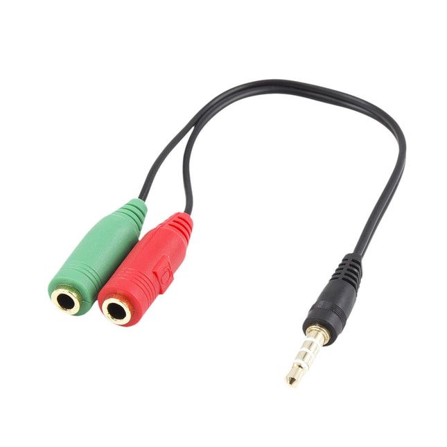 Ewent Ec1640 Cable De Audio 0,15 M 3,5mm 2 X 3,5mm Negro, Verde, Rojo Ewent Cable Adaptador Audio Jack 3,5/M 4pines -2 Jack 3,5 / H 3pines, Negro, 0,15m