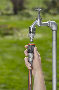 Gardena 18255-50 Accesorio Para Manguera Conector De Manguera Metal Negro, Plata 1 Pieza(S)