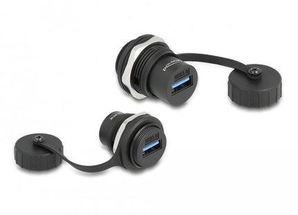 Delock Conector Usb 3.2 Gen 1 Tipo-A Integrado Con Tapa Protectora Ip67 Resistente Al Polvo Y Al Agua