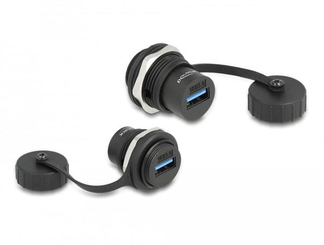 Delock Conector Usb 3.2 Gen 1 Tipo-A Integrado Con Tapa Protectora Ip67 Resistente Al Polvo Y Al Agua