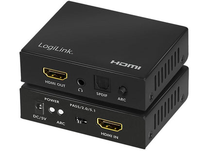 Extractor De Audio Logilink Hdmi, 2ch / 5.1ch, Spdif, 4k / 60hz, Negro.