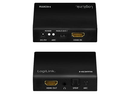 Extractor De Audio Logilink Hdmi, 2ch / 5.1ch, Spdif, 4k / 60hz, Negro.