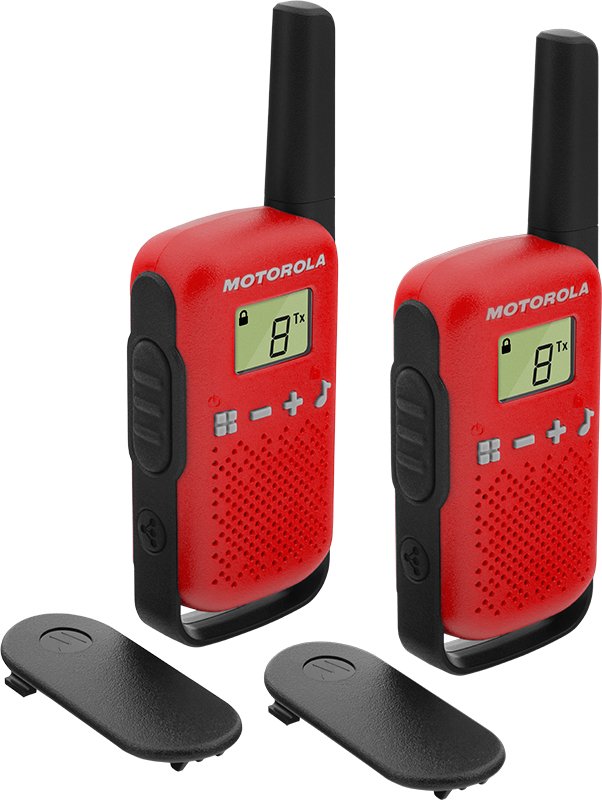 Walkie-Talkie Motorola Tlkr-T42 Rojo Packs 2 Pmr446/8km/16canales/500mw/Clip Cinturon 59t42redpack