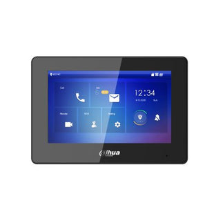 Dahua Vth5422hb Monitor Interior 7" De Superficie Para Videoportero Ip De 2-Hilos Pantalla Táctil Poe Sd 6e 1s Alarma Negro