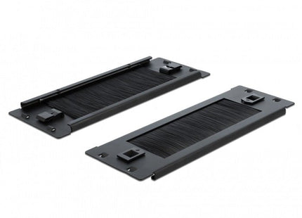 Delock Cepillo De Gestión De Cables Sin Herramienta 2u Negro De 10