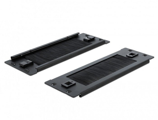 Delock Cepillo De Gestión De Cables Sin Herramienta 2u Negro De 10