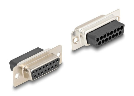 Delock 67091 D-Sub Hembra De 15 Pines A Rj12 Hembra, Kit De Montaje Amarillo