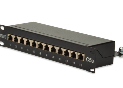 Patch Panel Digitus Cat5e 12port 1u Blindado, Negro, 10 ''