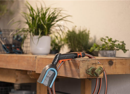 Gardena Cepillo Para Persianas Cleansystem, Cepillo De Lavado Gris/Turquesa, Cabezal Giratorio 90° Por Ambos Lados 18850-20