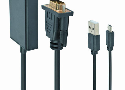 Gembird Adaptador Vga A Hdmi Con Audio Jack  3.5mm 0.15m Negro A-Vga-Hdmi-01