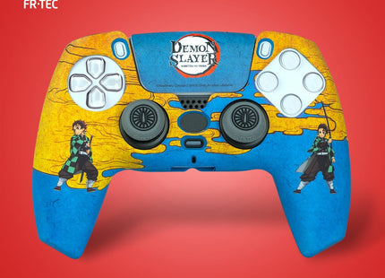 Fr-Tec Demon Slayer Kimetsu No Yaiba Tanjiro Kamado Pack Para Mando Ps5 De Carcasa Rigida + Grips + Sticker Para