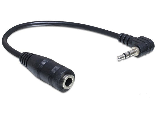 Delock Cable Audio Jack 2.5mm Acodado A Jack 3.5mm M/H 3 Pin 0.14m Negro 65397