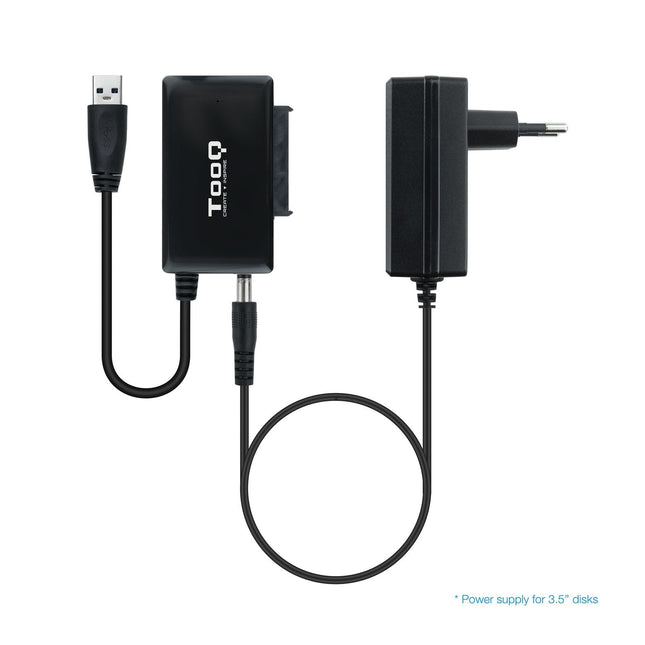 Tooq Adaptador Usb 3.0 Usb-A A Sata Para Discos Duros De 2.5? Y 3.5? Con Alimentador - Negro