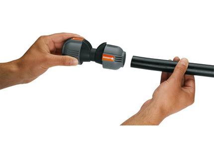 Gardena 2775-20 Sprinklersystem Conector Pieza 25mm, Conexión Gris / Negro