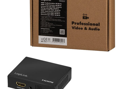 Extractor De Audio Logilink Hdmi, 2ch / 5.1ch, Spdif, 4k / 60hz, Negro.