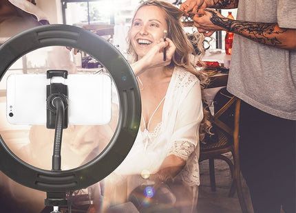 Anillo De Luz Para Selfie Smartphone Logilink, Diámetro 20 Cm, Cable De 1,8 M