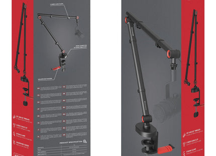 Brazo Para Microfono Genesis Thulium 500 Con Soporte Para Auriculares